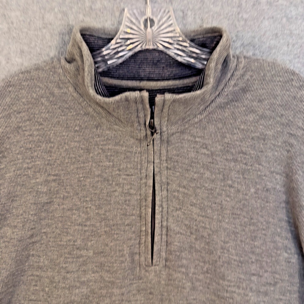 Joseph Abboud 1/4 Zip Pullover Sweater Mens XL Gray Long Sleeve Fleece Casual